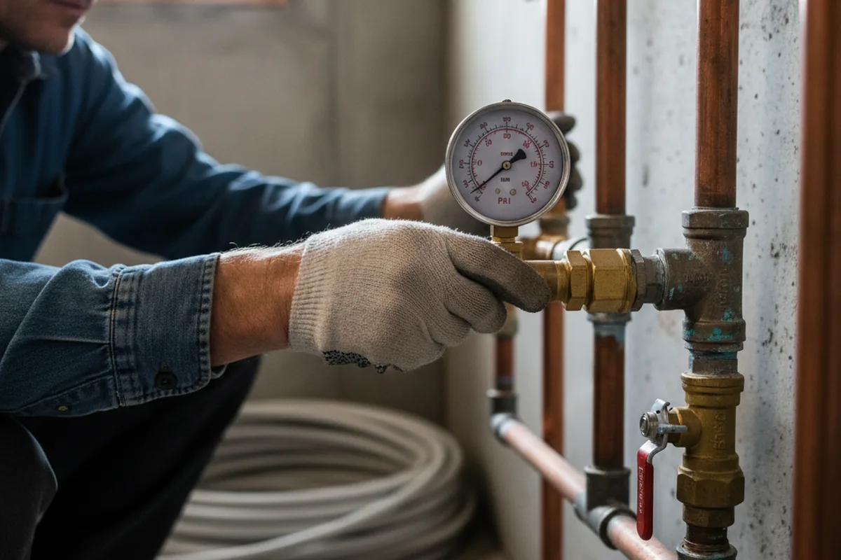 Pressure testing a repaired line during Water Line Repair in Starr